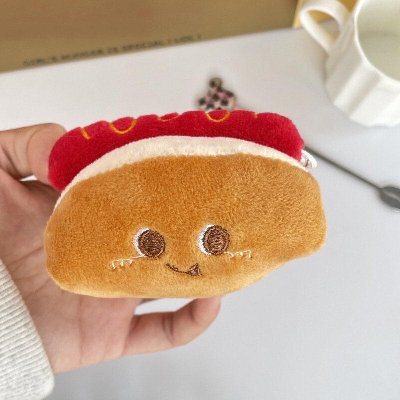 趣味のシミュレーションの食べ物のぬいぐるみのぬいぐるみのペンダントのキーホルダーのタコのサンドイッチの人形は牛の角のカバンの子供を賛美することができます。|undefined