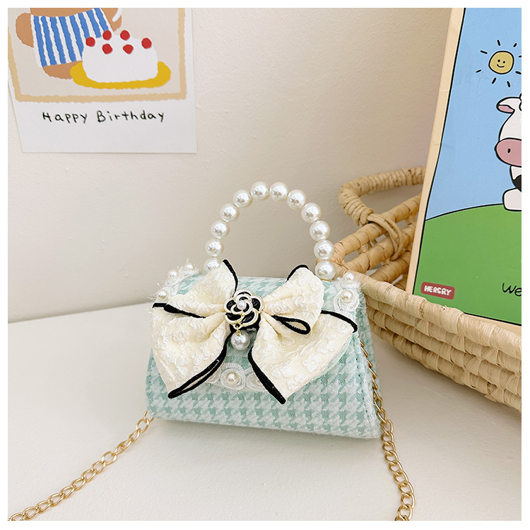 Handbag Bags Type Women's Polyester Bow Knot Cute Square Flip Cover Handbag