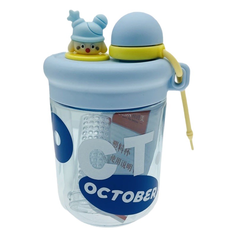 YSM6005 -560ml Red Cup DIY contraste de color Ton Cup Linda muñeca palillos Taza taza de paja taza de beber Doble