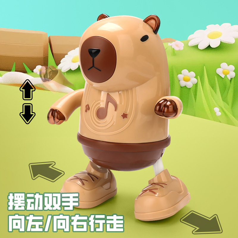 Nuevo Juguete Eléctrico de Capibara Bailarina para Niños, que se Mueve de Lado a Lado, Camina, Tiene Luces y Música, Juguete de Mascota Adorable al por Mayor