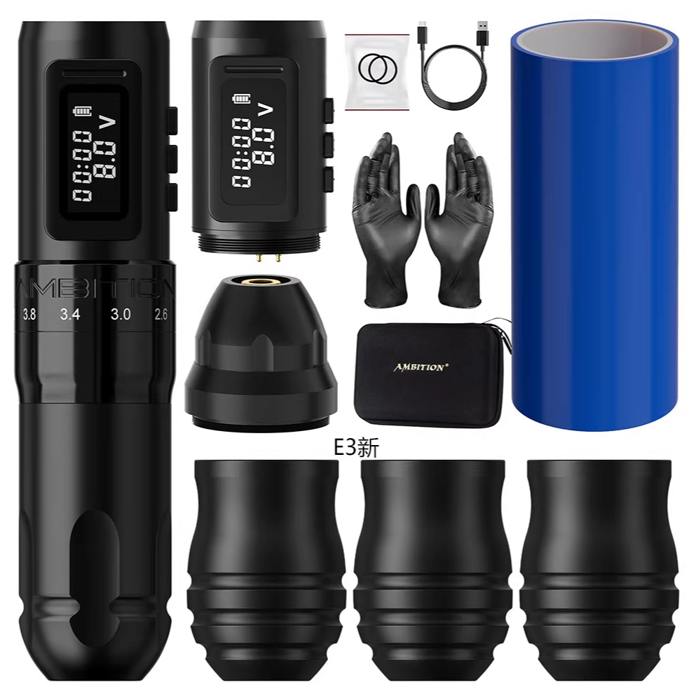 Ambición nueva bisheng carrera ajustable recargable tatuaje pluma portátil equipo herramienta