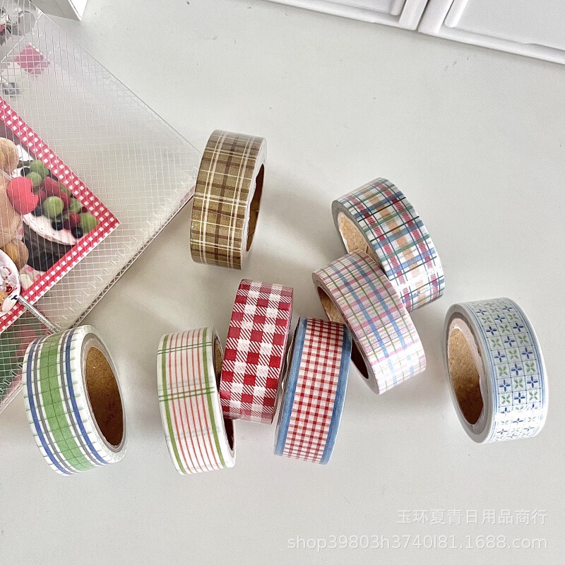 Ins style South Korea yoyilstudio and paper tape Korean hand account decoration material basic check hand account sticker