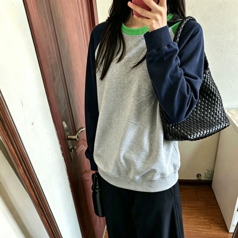 2026 New Spring and Autumn Trendy Long-Sleeve Women's Casual Versatile Embroidered Three-Color Round-Neck Korean Style Lazy Style Sweatshirt 2026 New Spring and Autumn Trendy Long-Sleeve Women's Casual Versatile Embroidered Three-Color Round-Neck Korean Style Lazy Style Sweatshirt