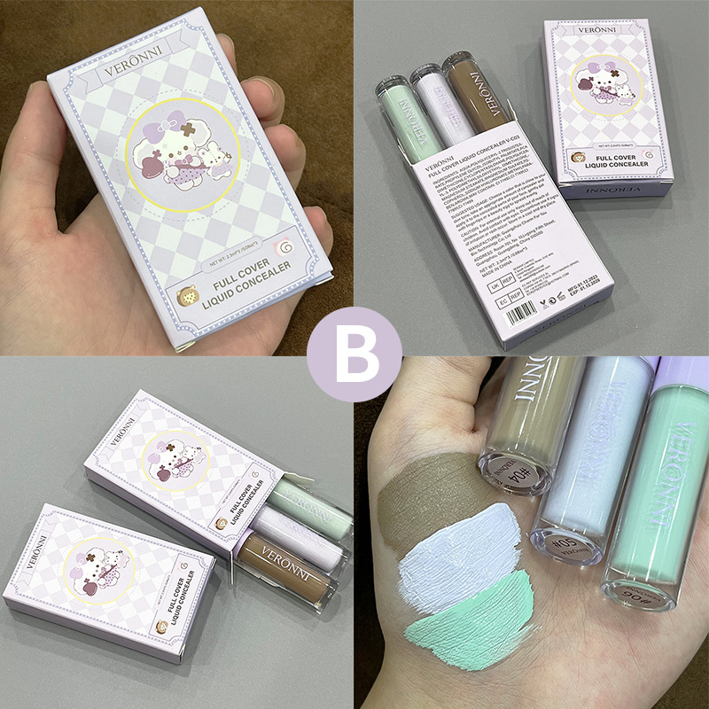 Beauty face cover spot concealer long-lasting natural tattoo concealer eye body concealer 3 PCs suit