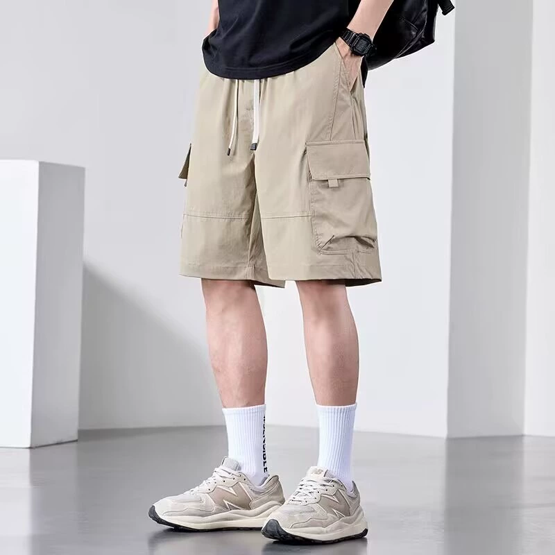 Мужские летние тонкие дышащие карго-шорты 2025, свободные, с пятью карманами, новый стиль