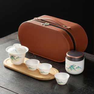 Xin Shunfa Travel Tea Set Home Fast Cup One Cout One Cot, четыре чашки, тарелка, чайные пакет подарки подарки