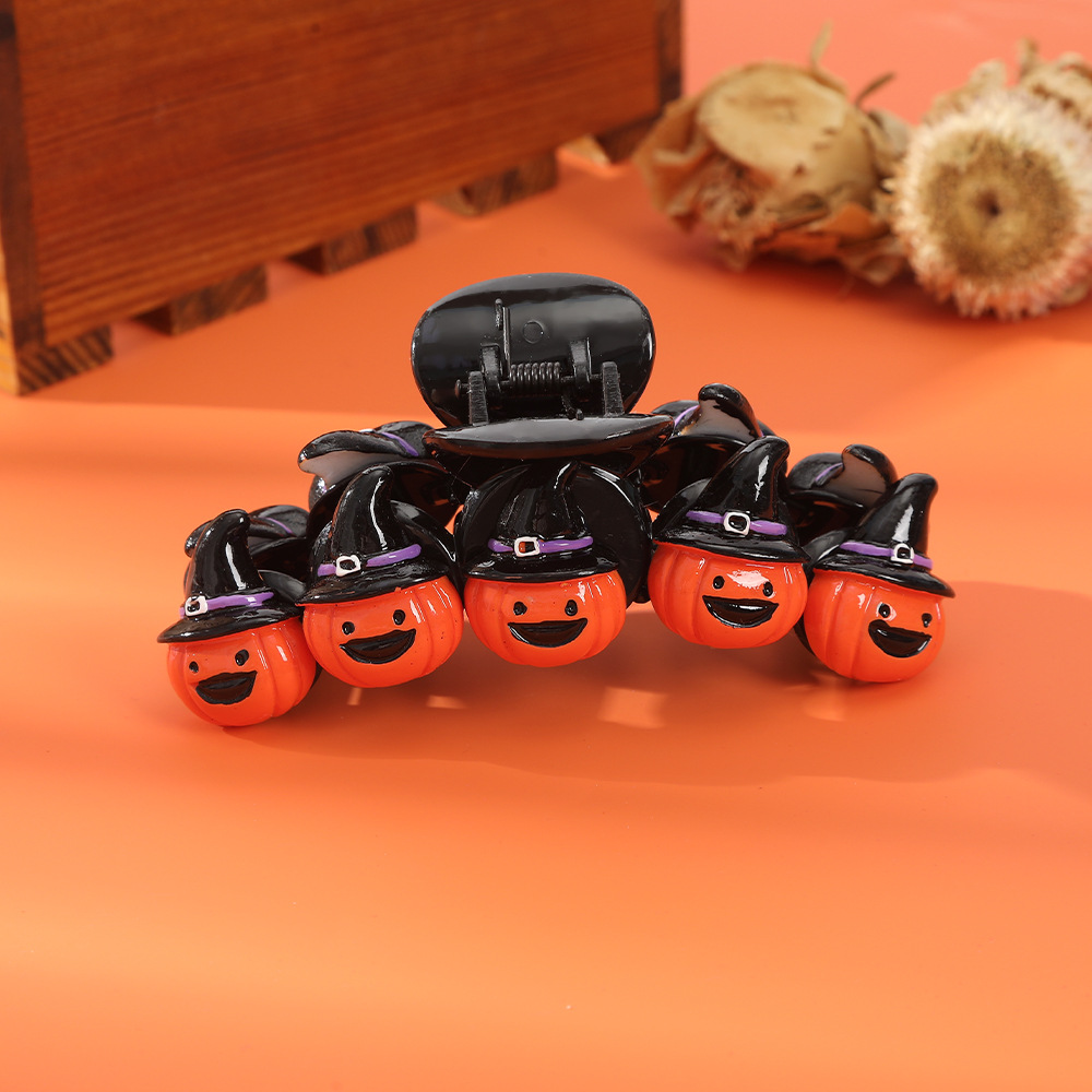 Fantasy and Strange Orange Pumpkin Magic Wizard Hat Children's Bizarre Hairpin Party Cute Hair Accessories_voghion.com