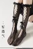 Bows in black calf socks hollow