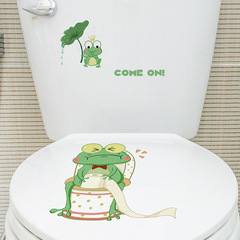 Wholesale Cartoon Frog Bathroom Toilet Decal for Kids' Bedroom Home Decor Wall Sticker Self-Adhesive Cross-Border