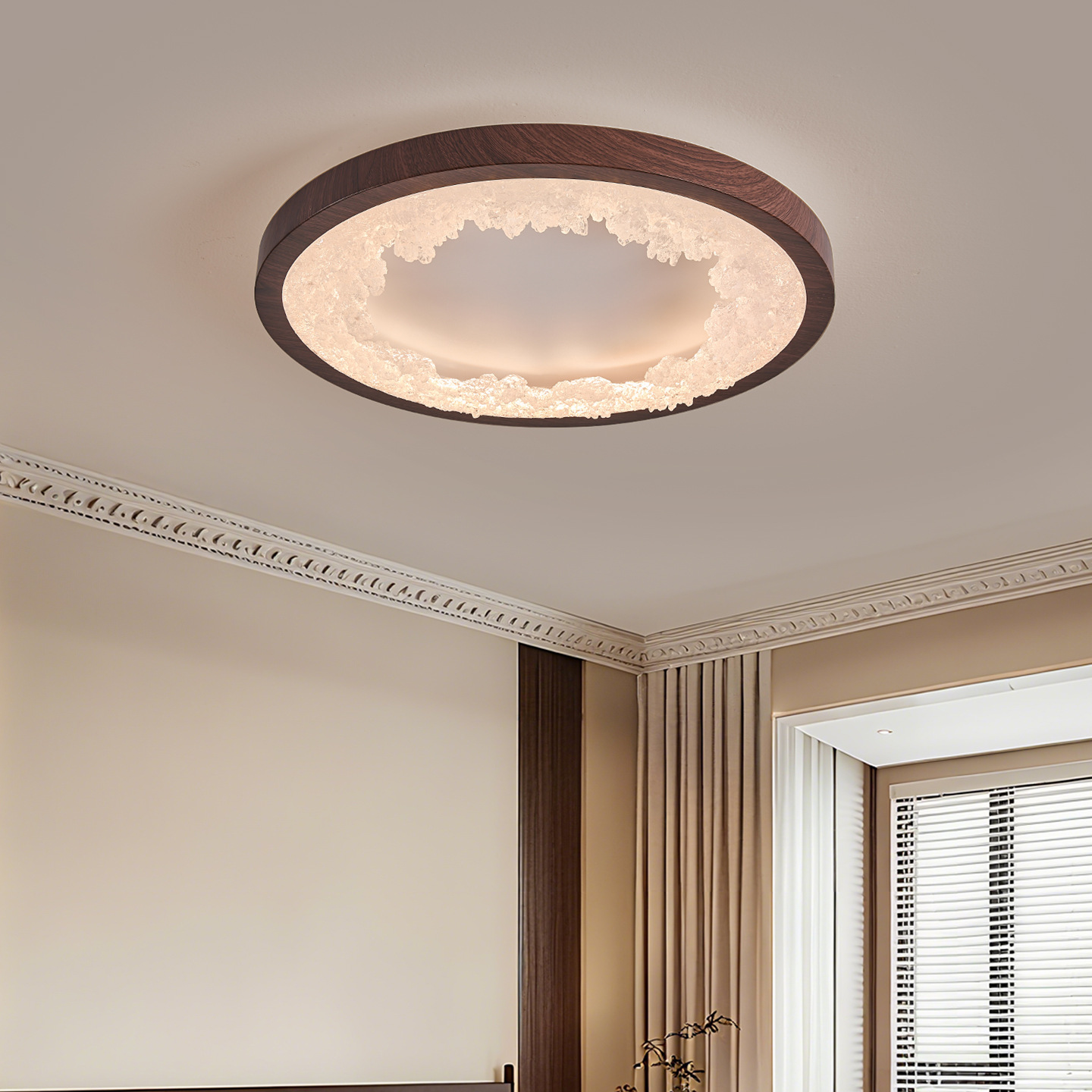 Italiano minimalista dormitorio lujoso lujoso sencillo resina de cristal de platino lámpara de protección de ojos dormitorio principal 255L