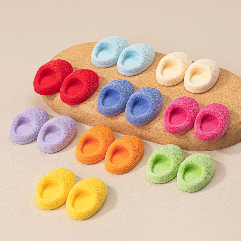 New candy color simulation flocking slippers diy jewelry accessories cream glue hair accessories children's fun toy pendant wholesale New candy color simulation flocking slippers diy jewelry accessories cream glue hair accessories children's fun toy pendant wholesale