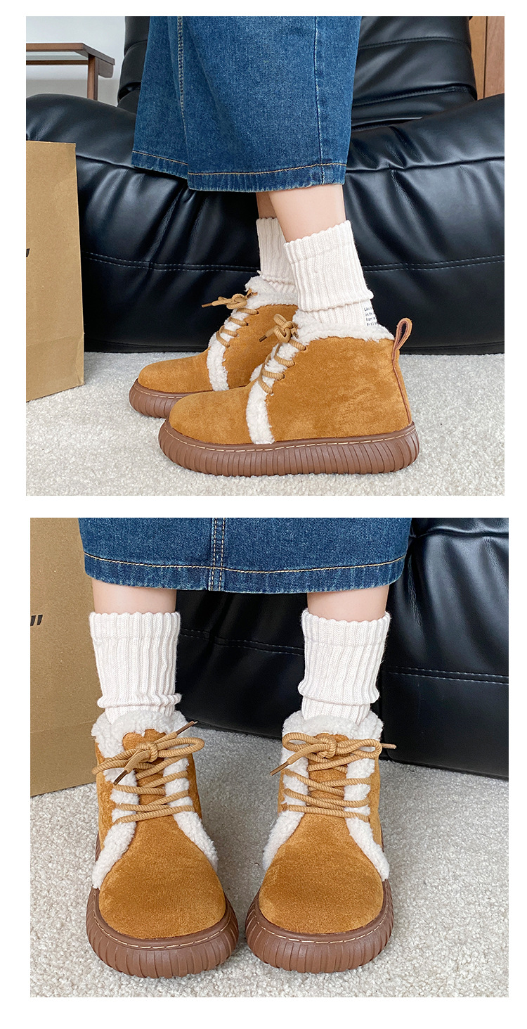 2023 m. žiemos nauji, stori apatiniai šilti odiniai kailiniai, integruoti sniego batai_voghion.com