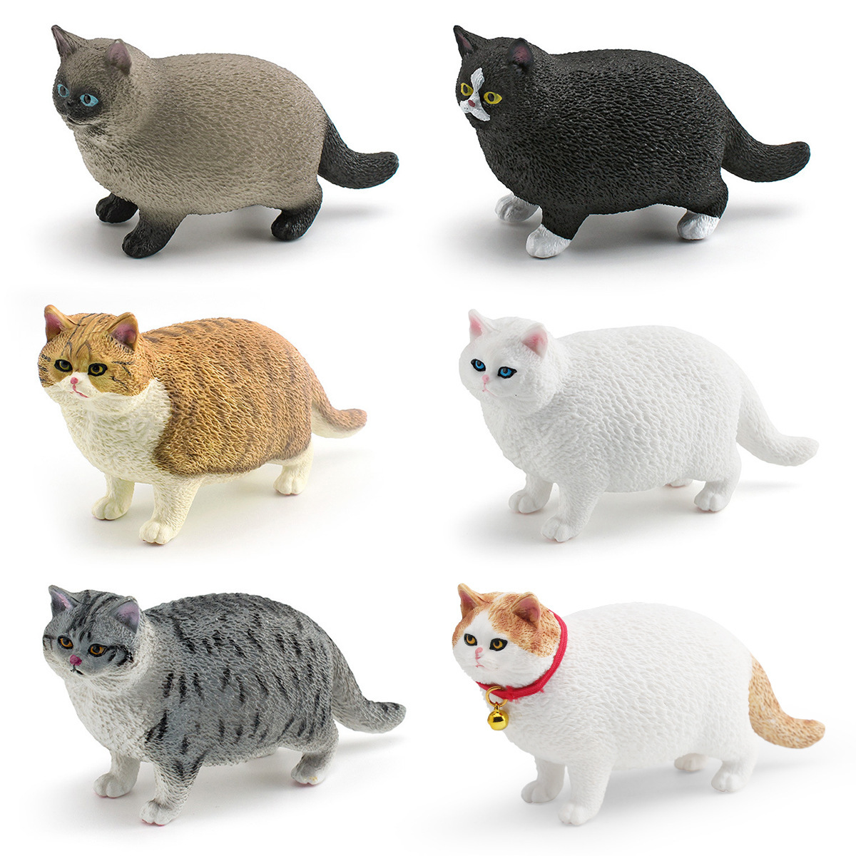 Simulación transfronteriza modelo de animal infantil cognición siamés gato negro gato de pelo corto mascota gatos decoración juguetes