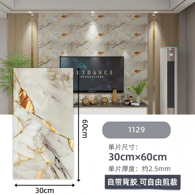 azulejos imitados mármol pegatinas de pared PVC placa de aluminio y plástico decoración papel pintado impermeable a prueba de humedad papel pintado autoadhesivo pegatinas de cocina