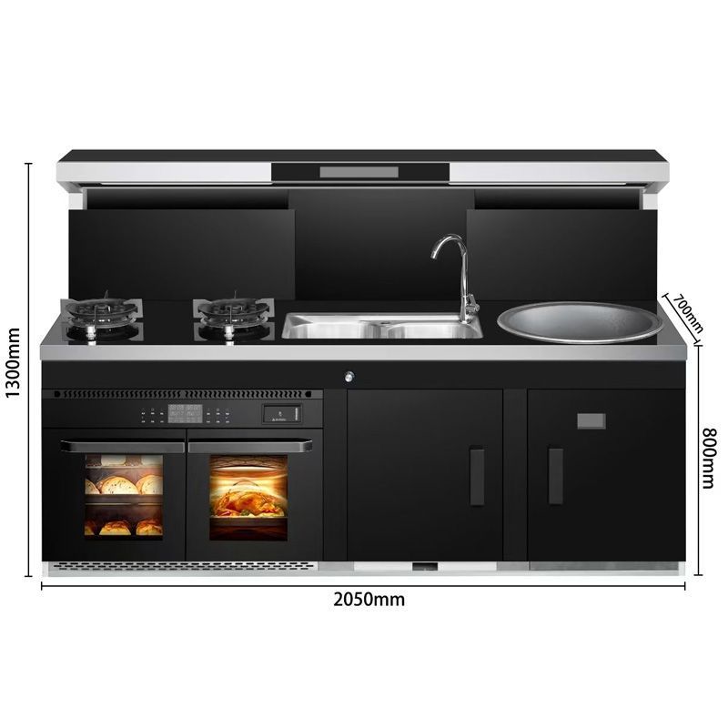 Household Multifunctional Rural Integrated Wood Stove Gas Dual-Purpose Range Hood Sink Integrated Energy-Saving Kitchen