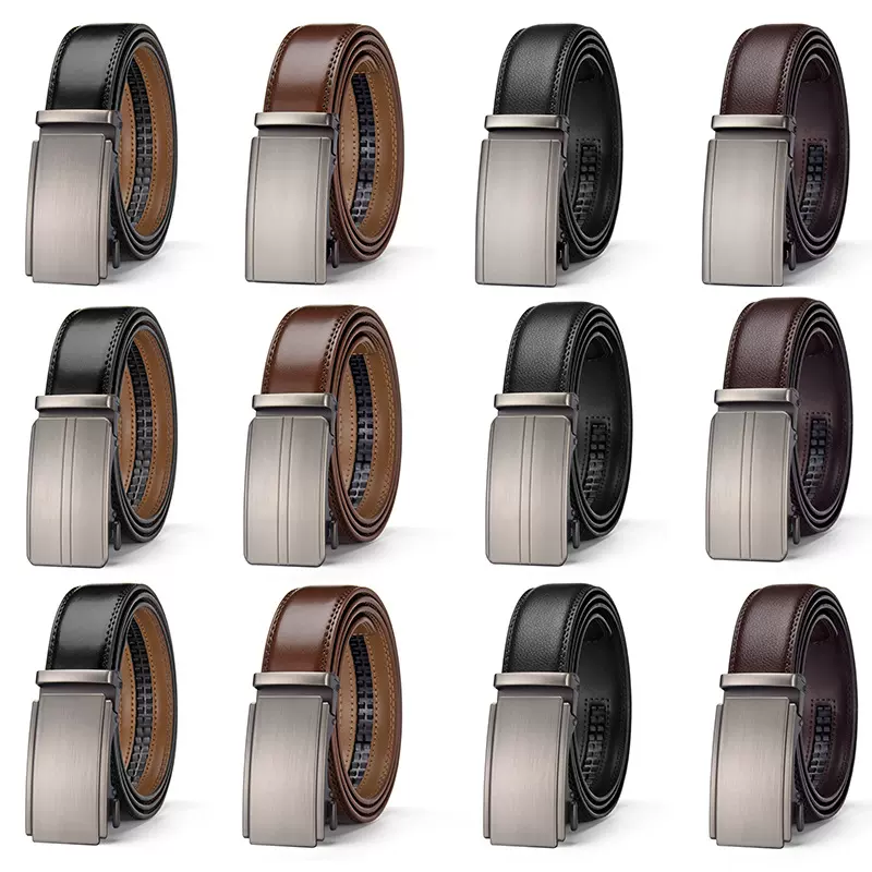 外贸男士简约自动扣腰带男款牛皮皮带商务百搭高级感裤带跨境批发