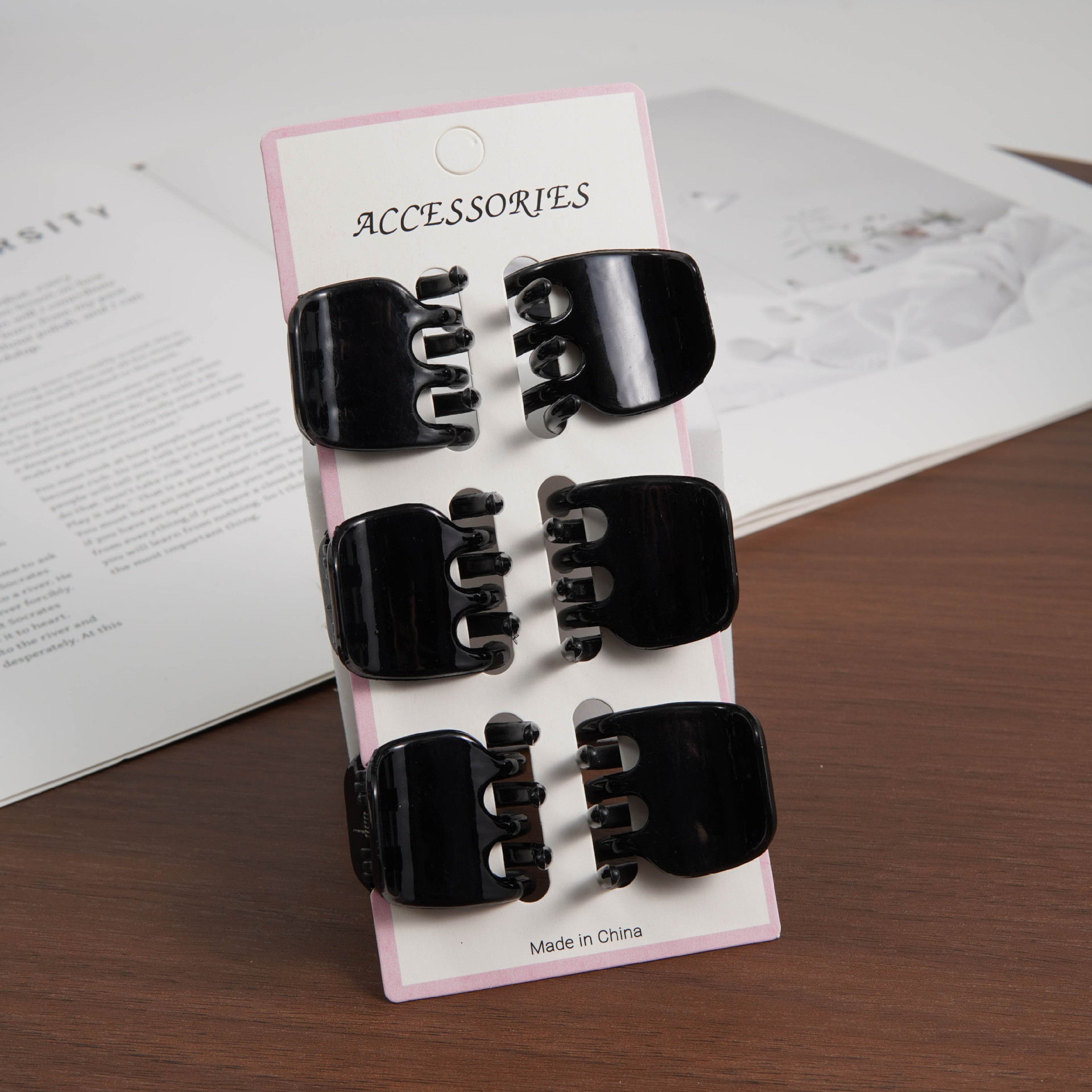 3cm 상단 카드(유광 검정색) 6개 세트 1