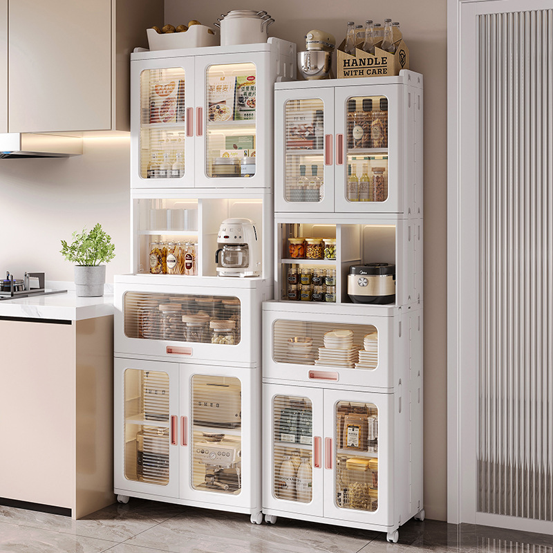 Kitchen Story Kitchen Storage Rack Meal Side Storage Cupboard Floor Multi-layer Multi-functional Microwave Storage Cabinet Cabinet