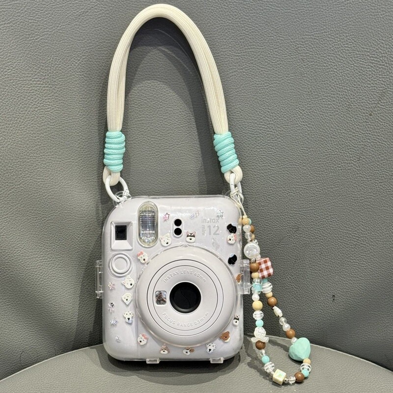 Mini12 Transparent Shell Instax Crystal Stand Hard Shell Camera Protective Shell Chain