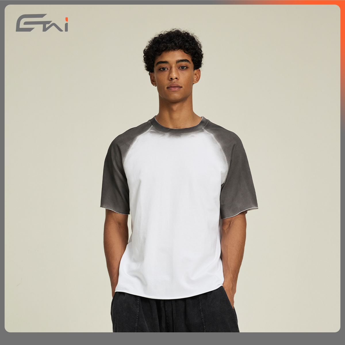 ETAI Hombre| Camiseta de cuello redondo de algodón pesado suelta, camiseta de manga corta de alta calidad de la marca de moda masculina