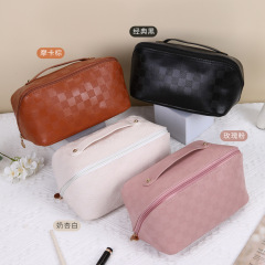 New style cosmetic bag square grid large capacity high-value cosmetics storage bag travel waterproof multi-functional cosmetic bag