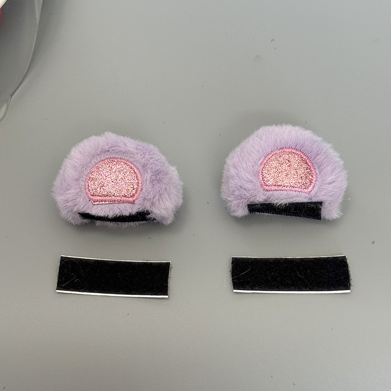 Electric Car Helmet Decoration Little Panda Ear Doll Sequin Accessories Motorcycle Helmet Plush Cat Ear Quick Detonable Sticker