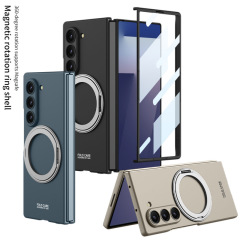 Samsung Z Fold7 携帯電話ケース折りたたみスクリーン磁気回転スタンド超薄型リング Fold7 落下防止シェルカバーに適しています。