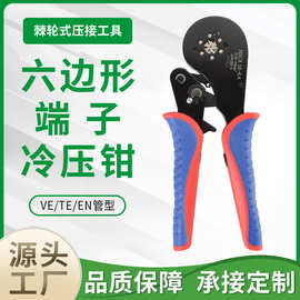跨境针型冷压端子压接钳棘轮式压线工具管型VE/TE接线端子压线钳