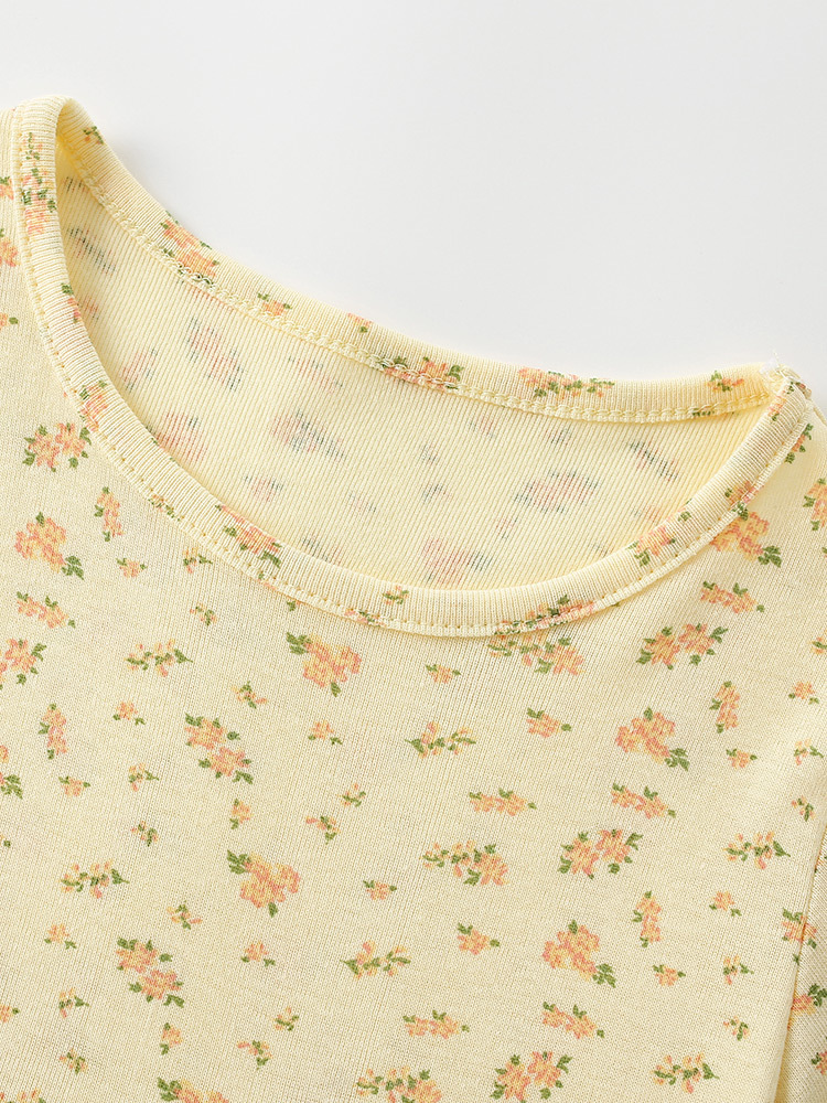 Malwee transfronterizo vestido de verano de niñas vestido lindo impresión de cuello redondo para niños europeos y estadounidenses suave estilo de piel