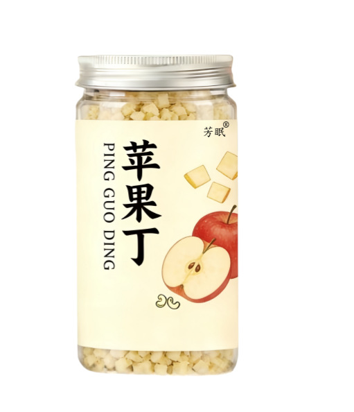 Dried Apple Dices Ping Guo Gan Freeze-Dried Apple Chips 50g Bottle Fruit Snack and Tea Ingredient quality and texture