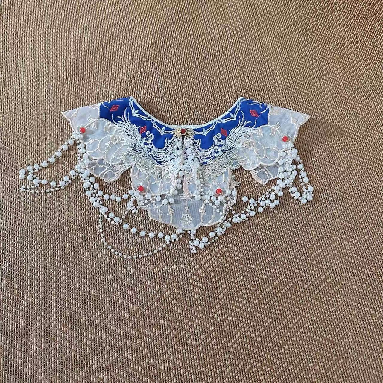 짙은 네이비 비즈 장식 운젠