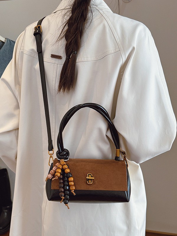 Nuevo nicho de comercio exterior coreano diseño de bloqueo exquisito bolso pequeño estilo francés simple versátil bolso de hombro portátil