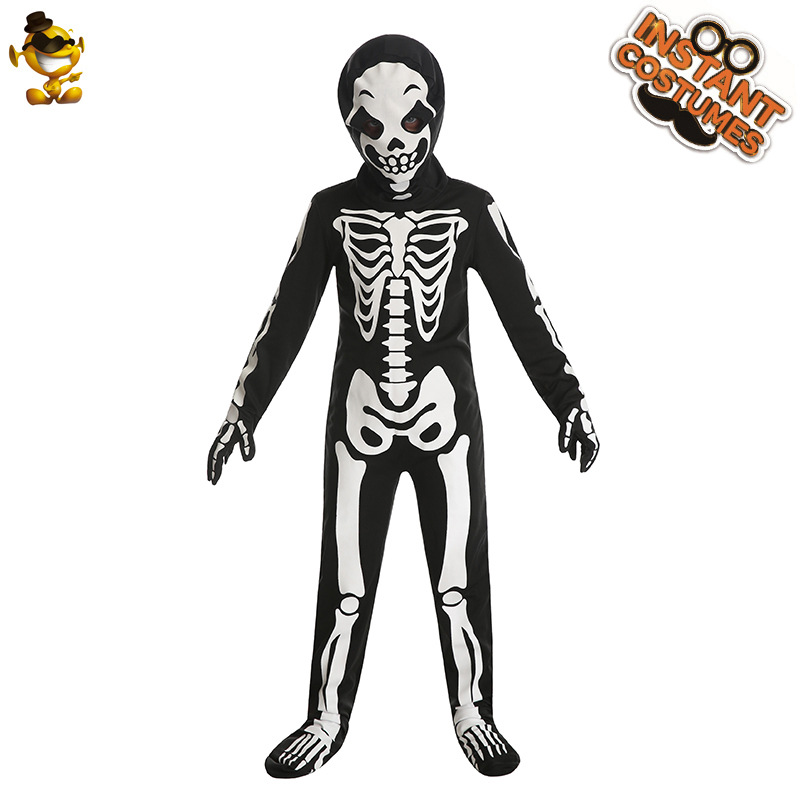 Halloween niños blanco cráneo fantasma hueso Cosplay traje etapa fantasma ropa de una pieza traje de fiesta de una pieza