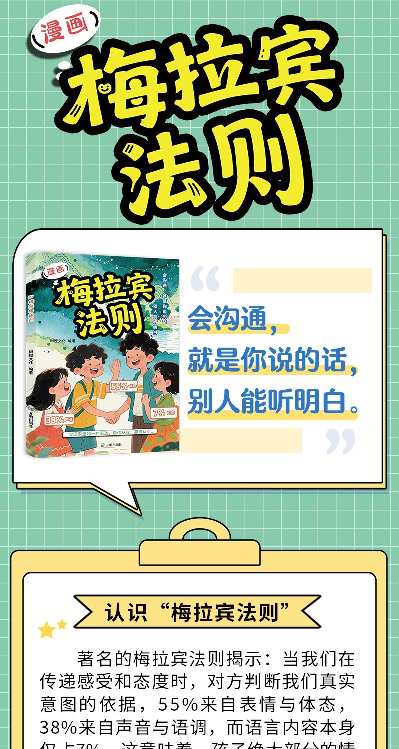 漫画梅拉宾法则 学会正确表达方式 提升沟通能力 思维逻辑启蒙-阿里巴巴