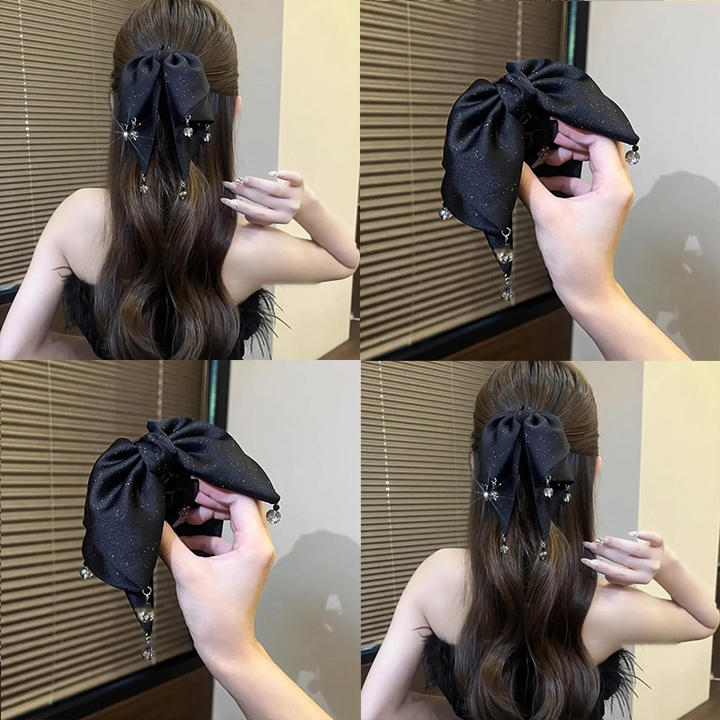 Hepburn sensación de alta calidad estrella brillante clip de cola de caballo para mujeres nuevo clip de arco de correa simple clip de moda tocado