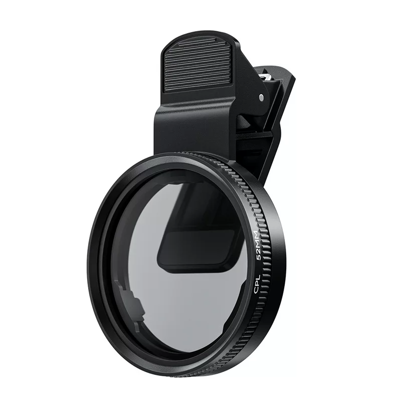 [В наличии 52mm CPL поляризационный фильтр для мобильной фотографии с зажимом, устраняет блики, HD]