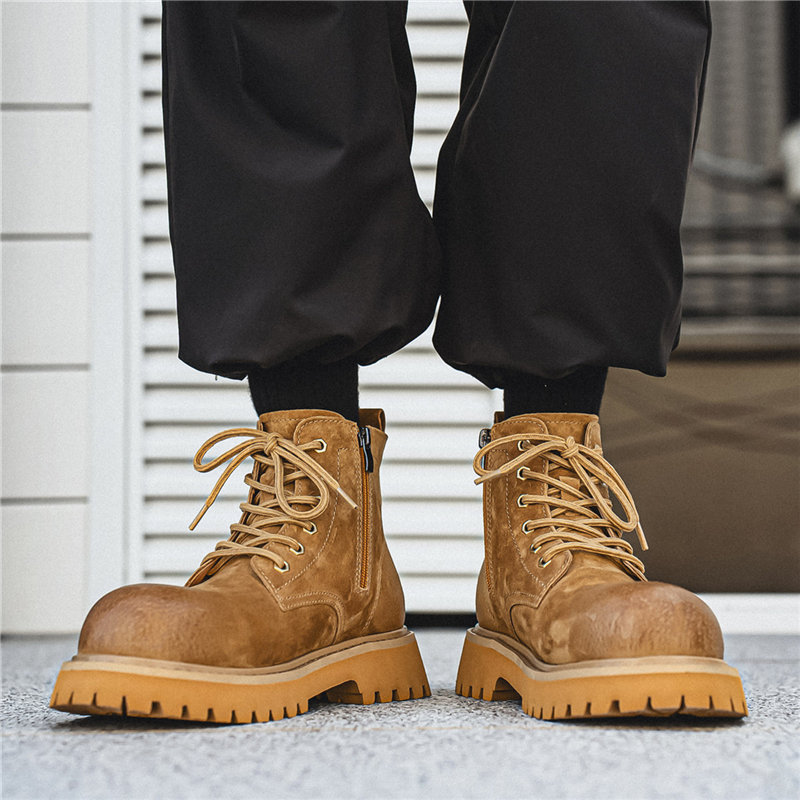 Botas de amarillo para hombres casuales botas de Martin botas de montaña al aire libre botas de locomotiva retro pareja botas de estilo británico image 3