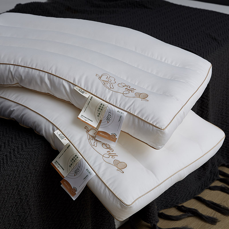 낮은 평면 실크 베개-스테레오 중간 베개 [단일 팩]]