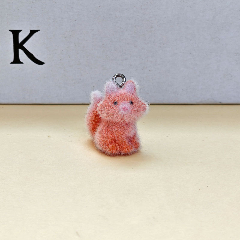 クロスボーダー植毛樹脂立体漫画かわいいクマキツネ魚人形キーホルダー DIY フローバッグペンダント|undefined