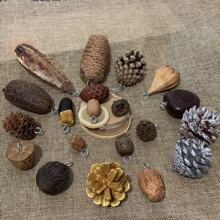 多款松果带钉可穿线松果松塔干花果装饰松果挂件diy活动装饰