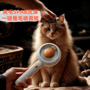 Cat Comb Multifunctional Blue Light Spray Pet One-Button Hair Removal Dog Comb Cleaning Beauty Massage Cat Pet Comb