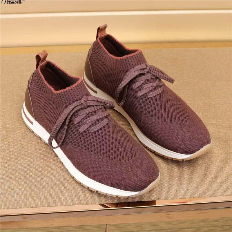 European Men's Trendy Fly-Knit Sock Shoes Summer Breathable Slip-On European High-End Casual Men's Sneakers