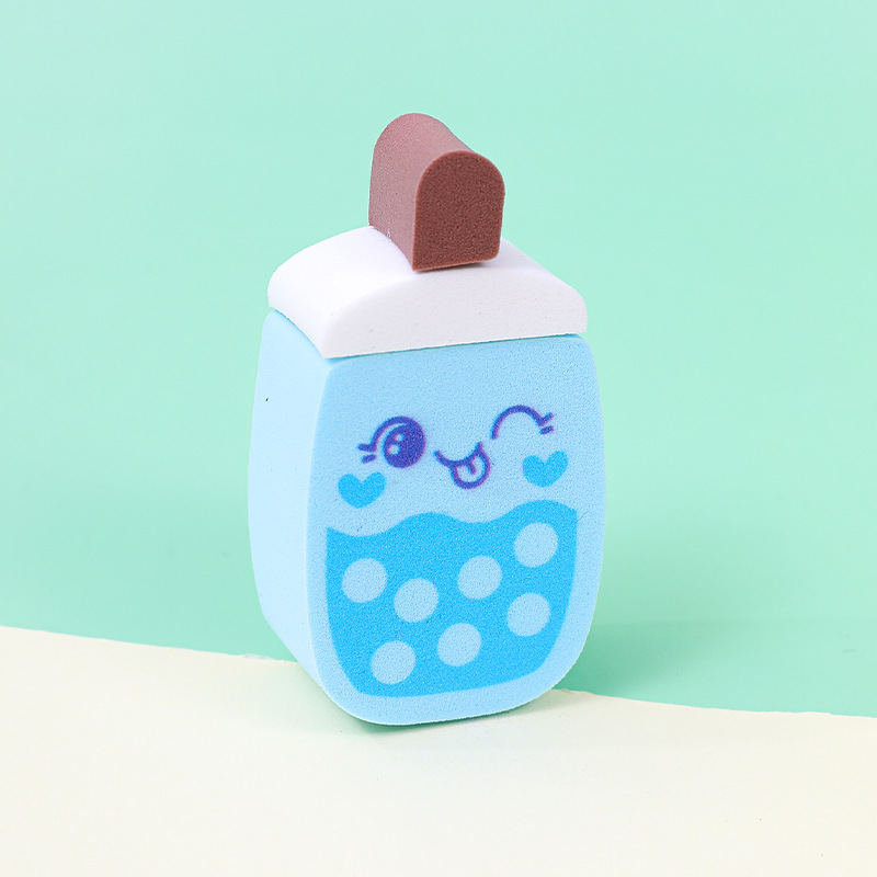 Personalización de fábrica, taza de té de leche suave y linda, soplo, desmontable, seco y húmedo, maquillaje sin látex, esponja, cojín de aire