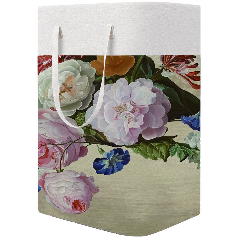 Barril de almacenamiento de impresión de tela de gran capacidad transfronterizo, artículos diversos, cestas de ropa sucia, cestas de lavandería plegables para el hogar se pueden personalizar