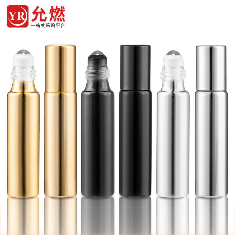 现货5ml10ml切线盖UV玻璃精油走珠瓶 眼霜滚珠瓶按摩涂抹