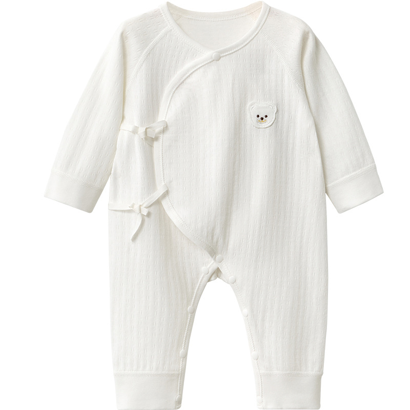 Ropa de bebé recién nacido para primavera y otoño, pelele estilo monje de algodón puro, capa base fina para 0-3 meses, mono para bebé recién nacido.