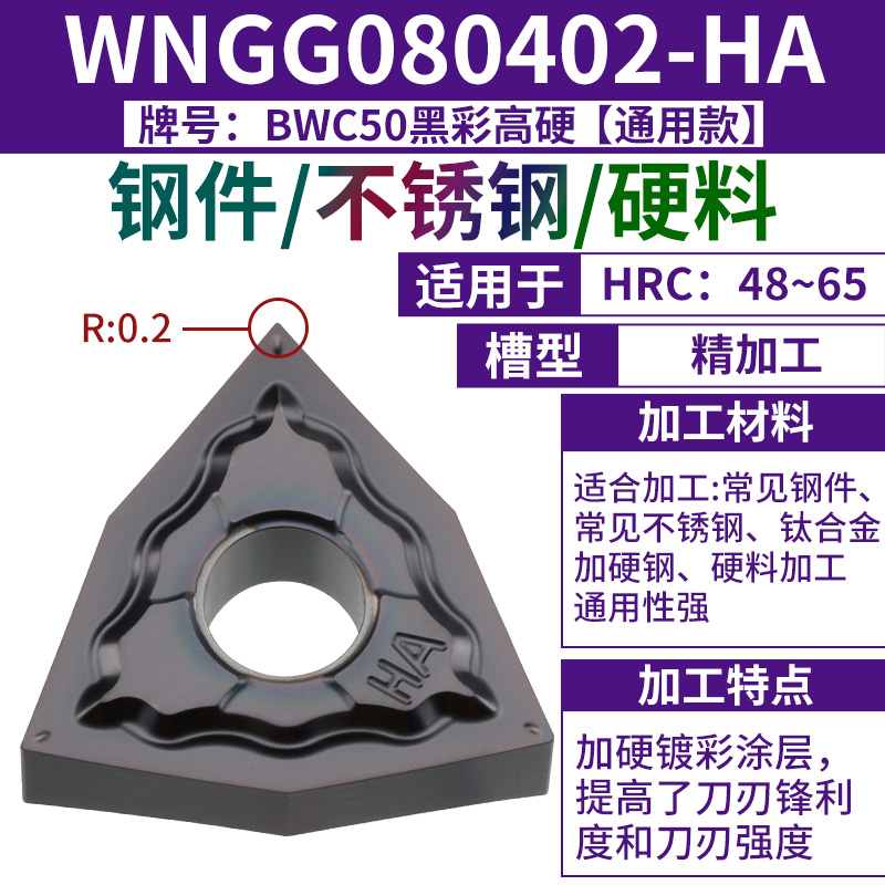 WNGG080402-HA [유니버설 모델] [마감] 철강 부품/스테인리스/주물