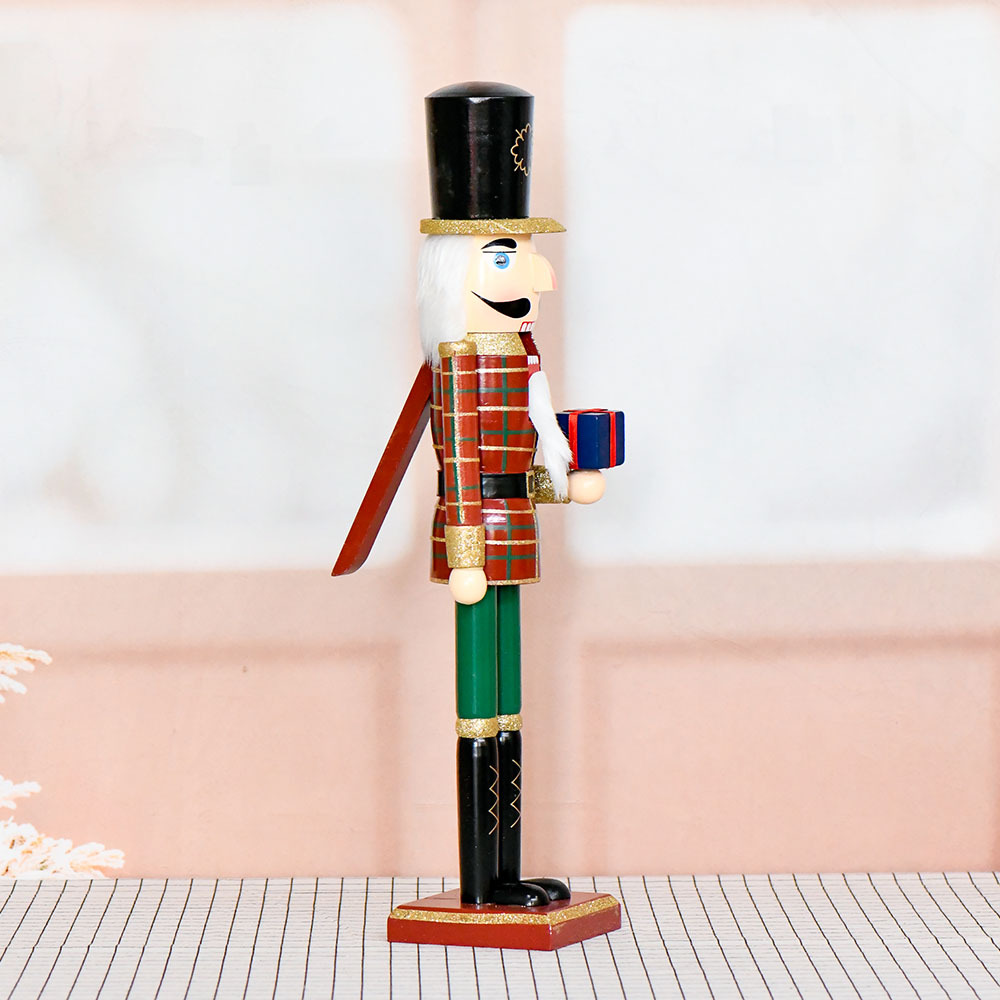 60cm cascanueces soldados regalo artesanía de madera caja de regalo títeres atmósfera de decoración de Navidad