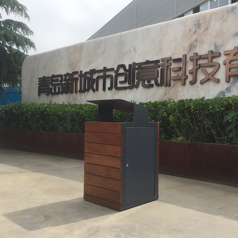 不锈钢垃圾桶户外景区园林小区创意碳钢板回收器市政街道垃圾箱