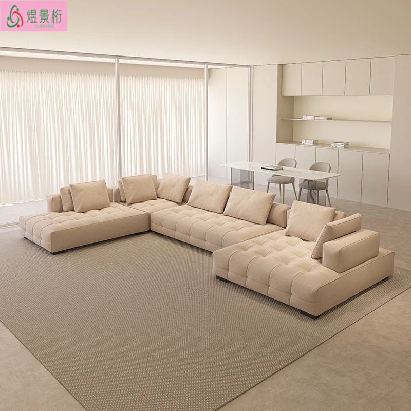 Large Flat Villa Sofa Cream Style Lawrence Light Luxury Sofa Living Room Module Combination Fabric Sofa